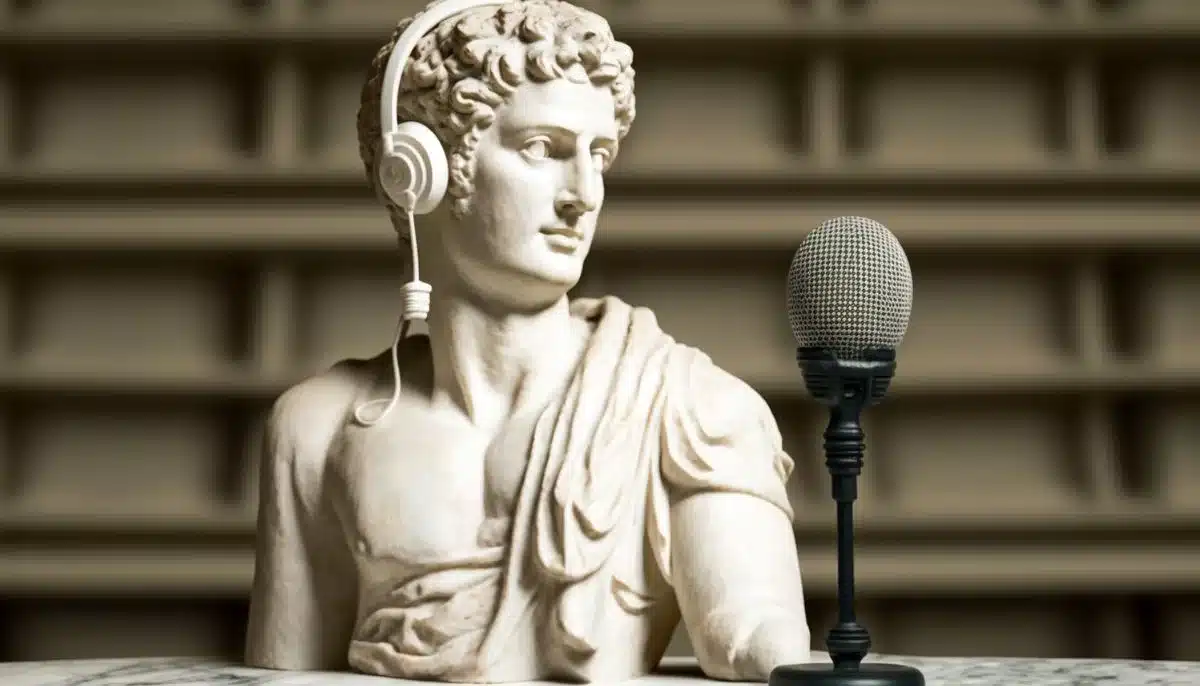 A Roman statue podcasting