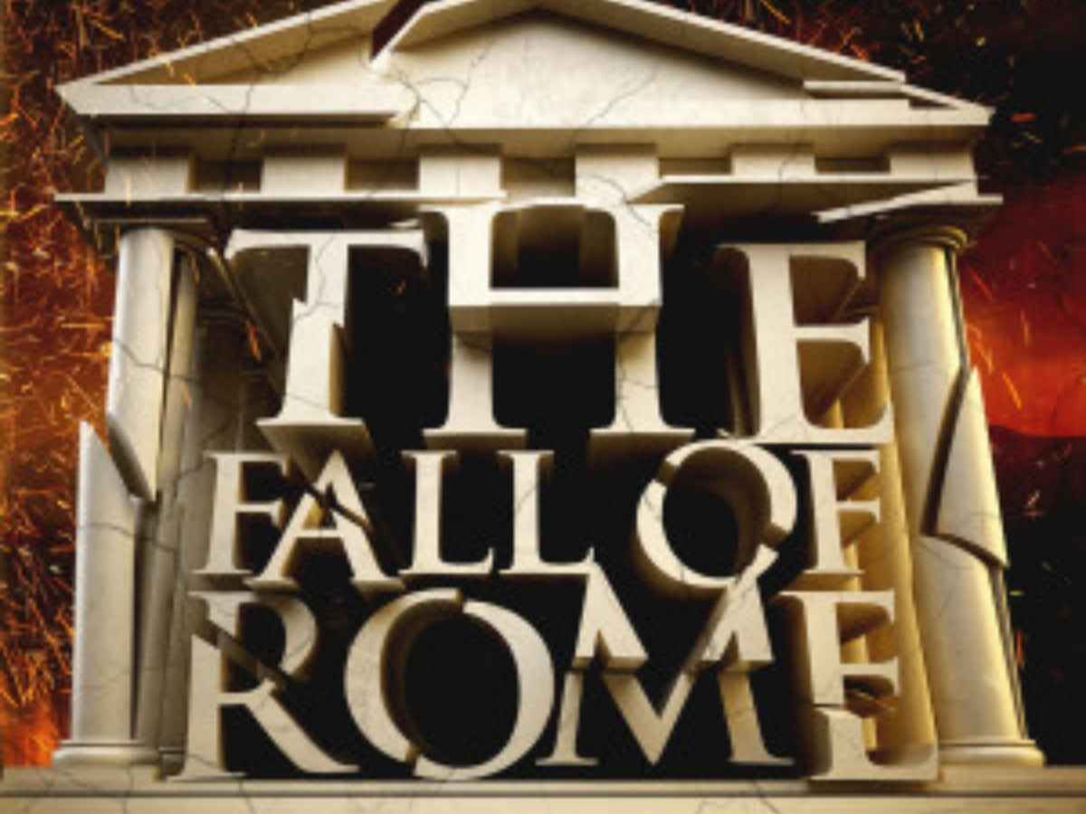 Logo for The fall of Rome podcast.