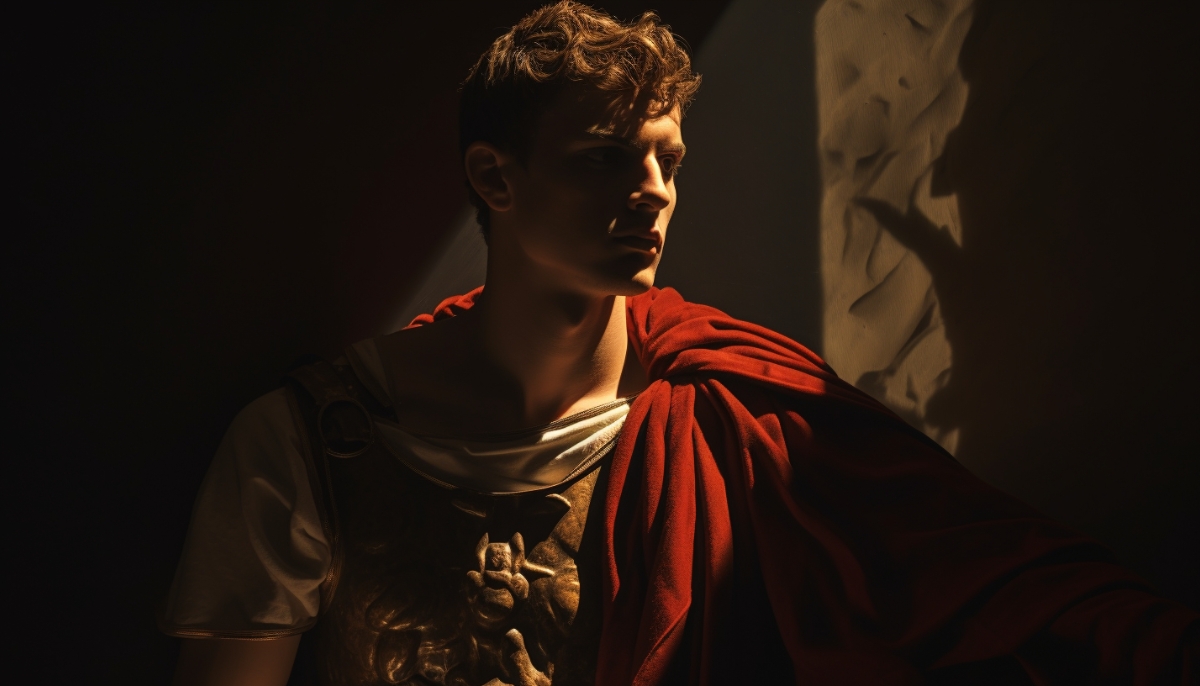 Artwork depicting Emperor Caligula. Realistic image of what he might have looked like.