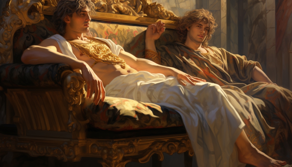 Artwork of Alexander the Great and Hephaestion