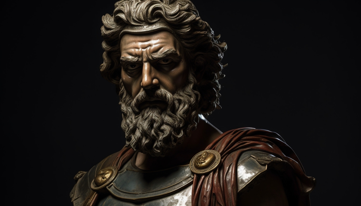 Artwork of Antigonus I Monophthalmus. Realistic image of what the Macedonian General looked like.