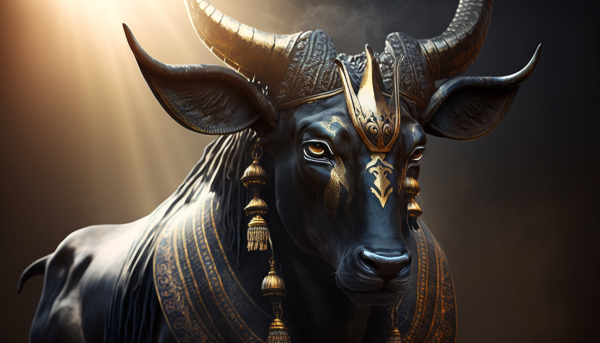 Artwork depicting the Greek Bull God Apis