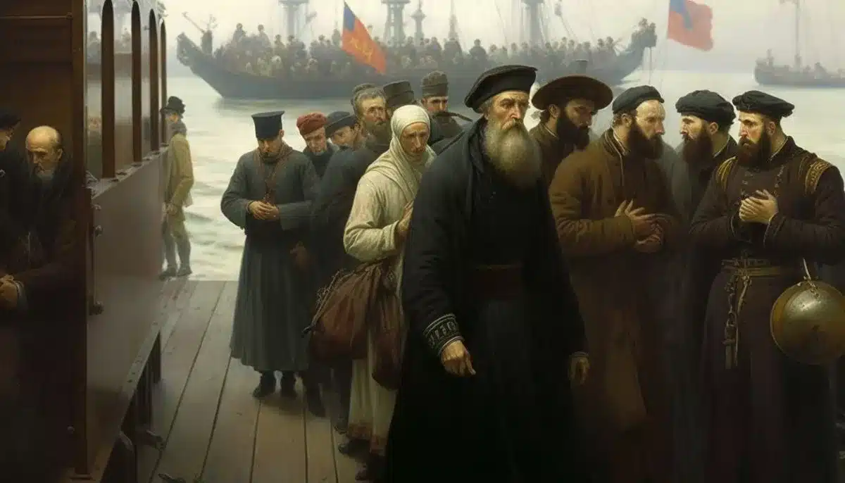 Greek priests arriving in Russia