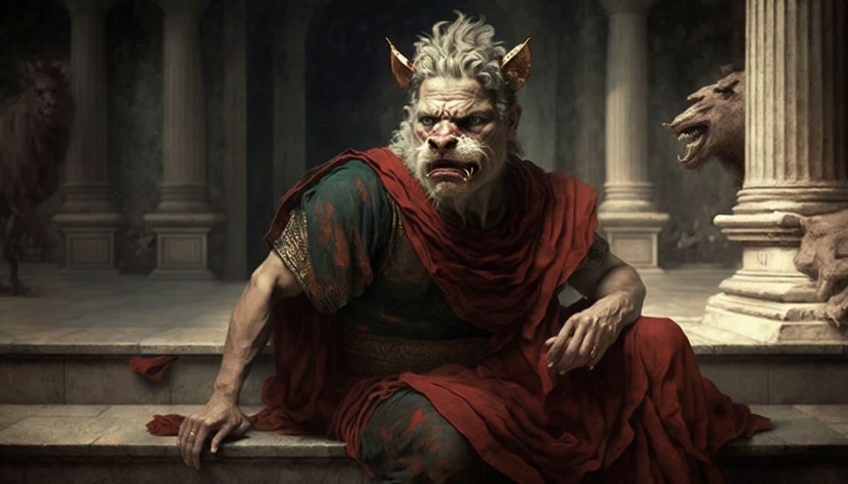 Artwork depicting Nero as a beast