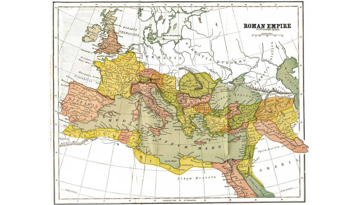 Map showing the Roman Empire under Trajan