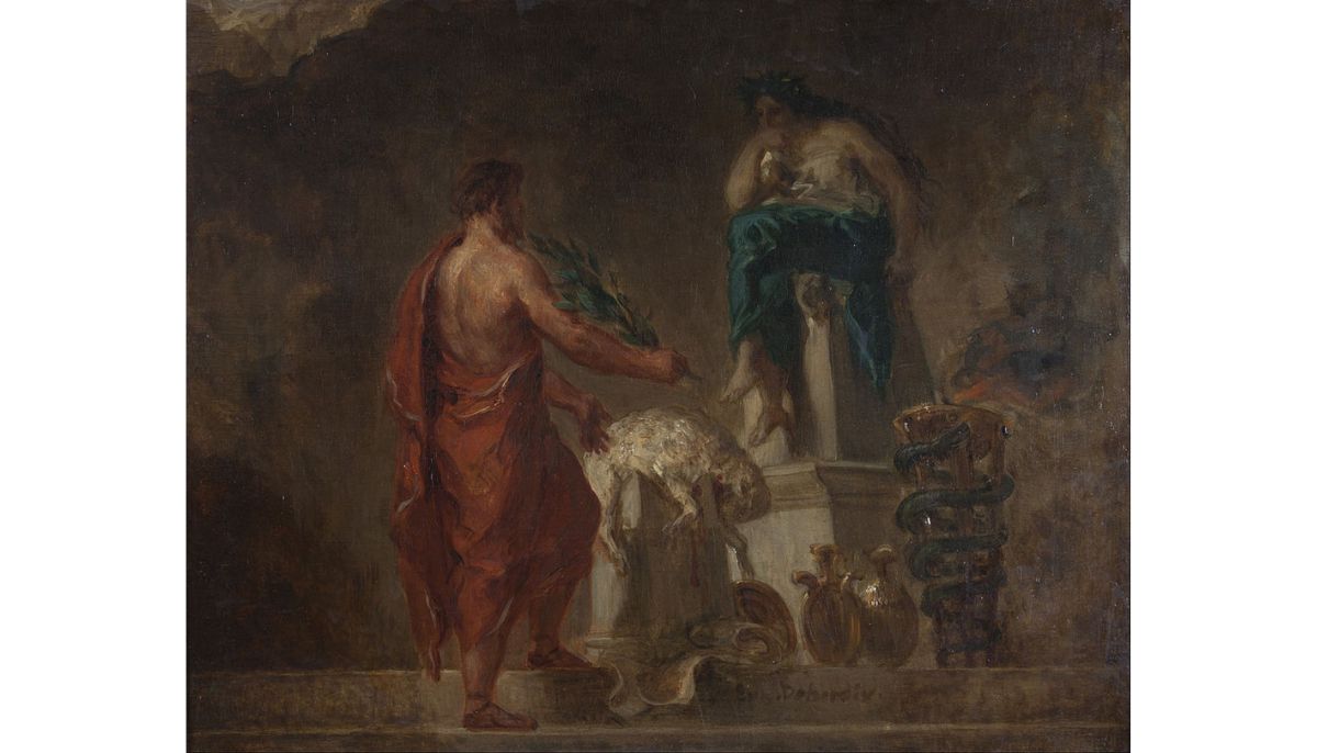 Eugène Delacroix: Lycurgus Consulting the Pythia 