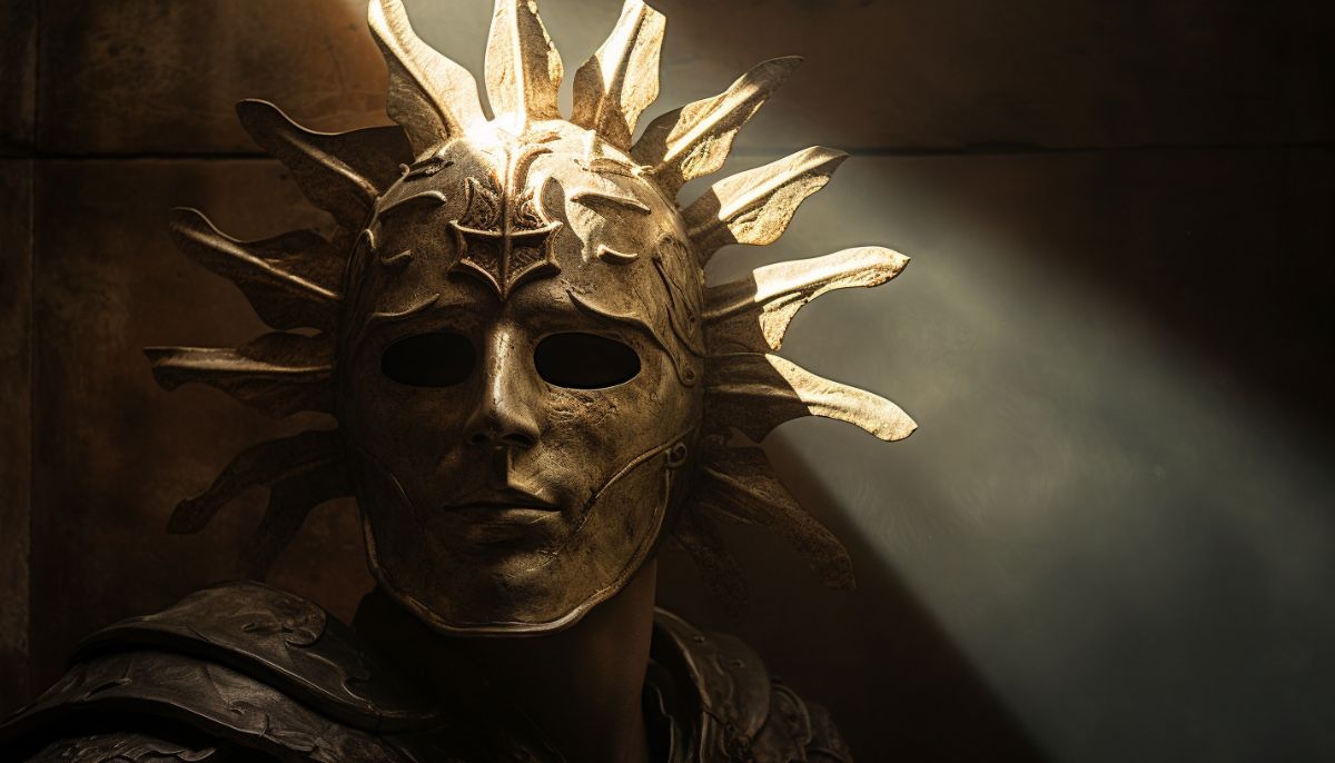 Artwork of what Aurelian's mask worshipping Sol Invictus may have looked like