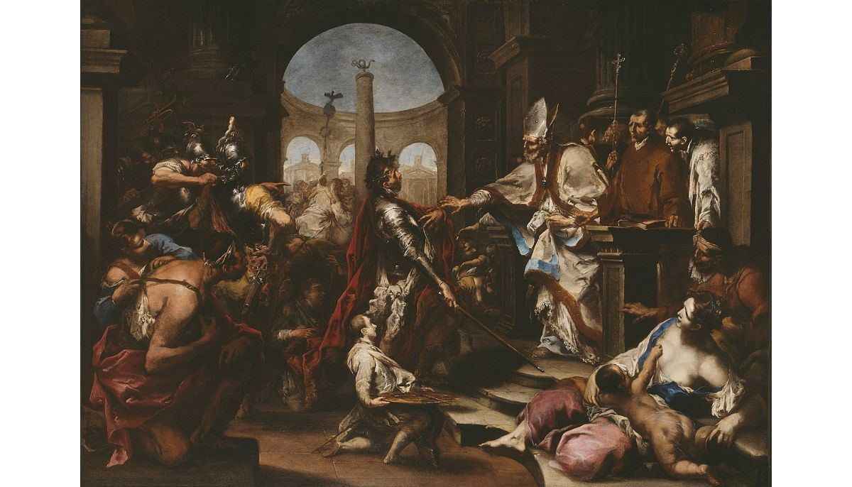 Alessandro Magnasco: Theodosius Repulsed from the Church by Saint Ambrose 