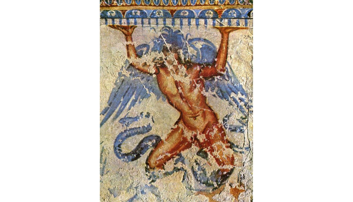 Etrurian Fresco of Typhon from the "Tomba di Tifone" in Tarquinia.