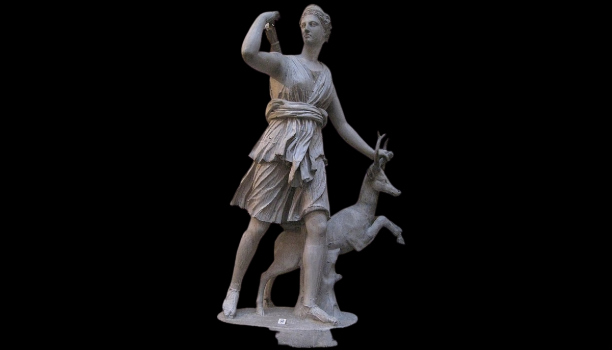 Casts of Royal Swedish Academy of Arts in Stockholm, Sweden. Artemis or Diana with the red-deer.