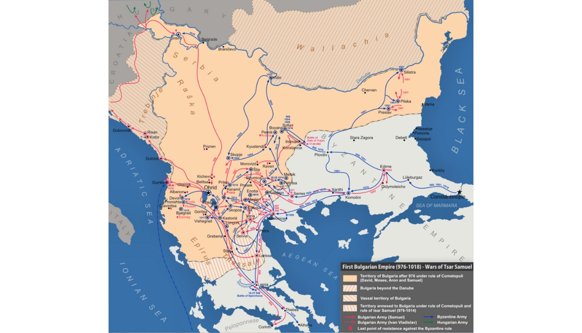 First Bulgarian Empire (976-1018). Wars of Tsar Samuel.