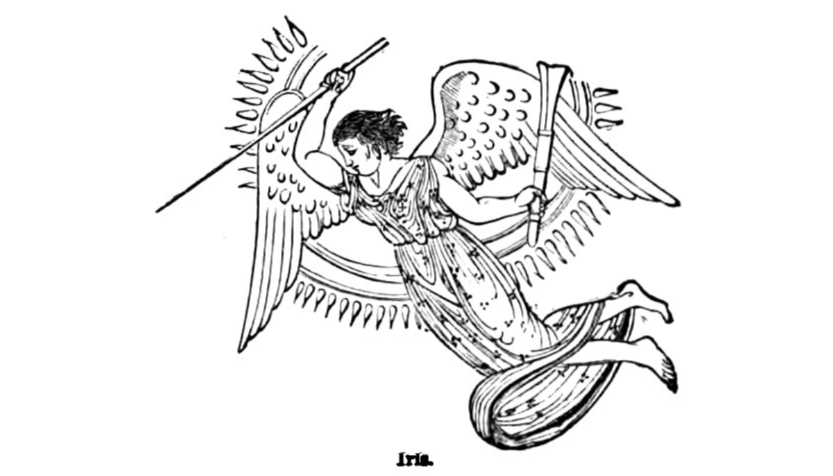 Illustrated image of Iris the winged goddess