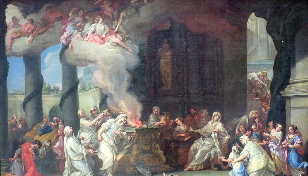 Early 18th-century depiction of the dedication of a Vestal. Alessandro Marchesini: The Sacrifice of Vestal  